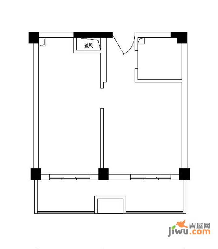 弘生世纪城1室1厅1卫53.9㎡户型图