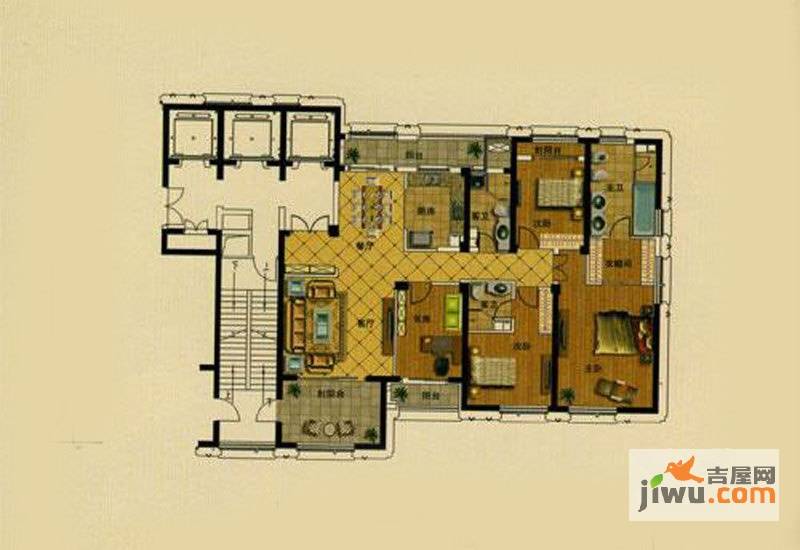 绿城玉兰花园4室2厅3卫230㎡户型图