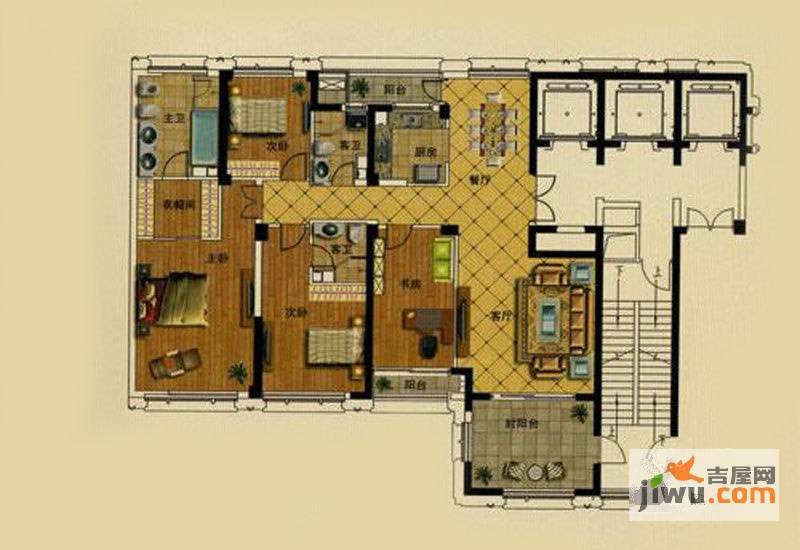 绿城玉兰花园4室2厅3卫228㎡户型图