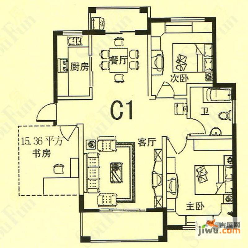 利华锦绣家园2室2厅1卫106㎡户型图