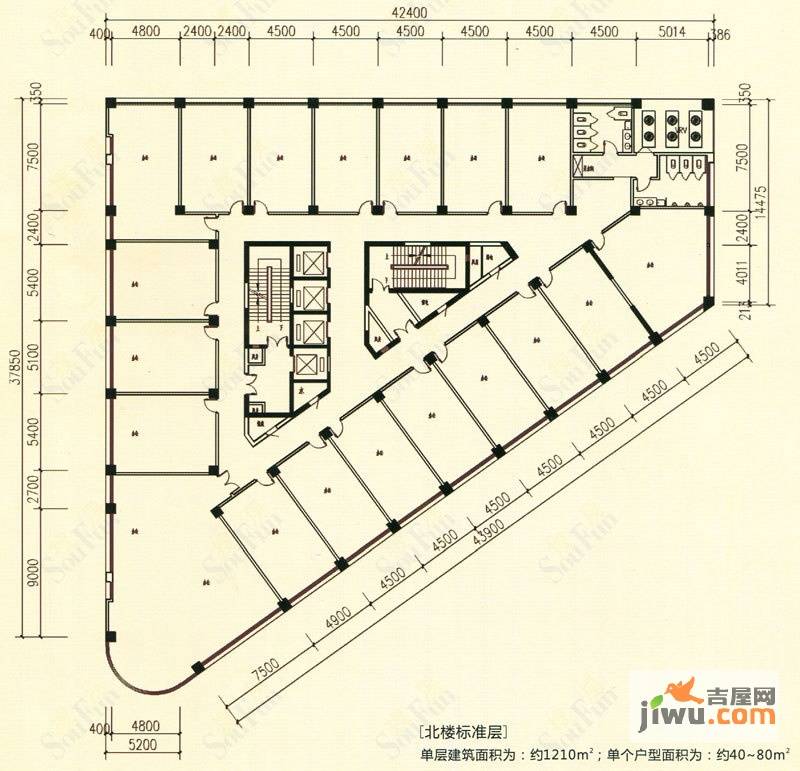 徽商财富广场普通住宅210㎡户型图