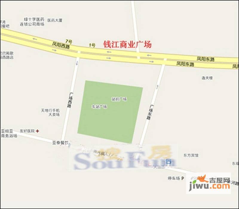 钱江商业中心位置交通图1
