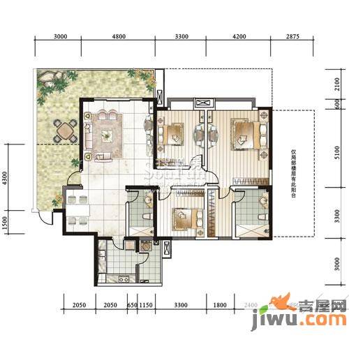 领馆区1号3室2厅2卫148.3㎡户型图