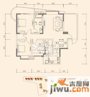 育才竹岛3室2厅2卫132.3㎡户型图