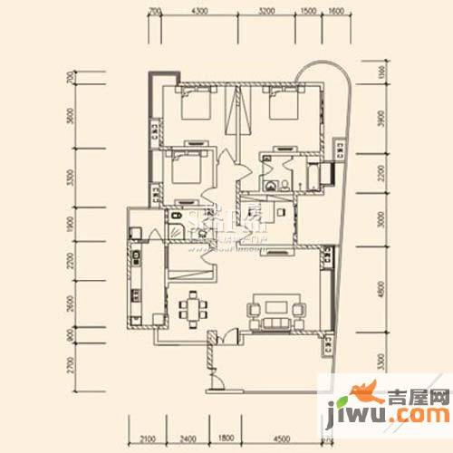 育才竹岛4室2厅2卫179.2㎡户型图