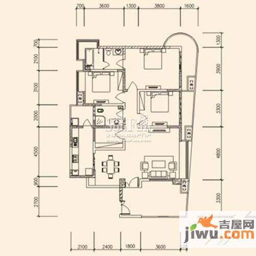 育才竹岛3室2厅2卫151㎡户型图