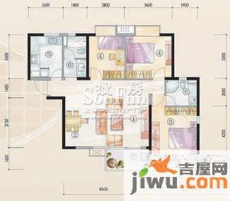 万科魅力之城四期3室2厅2卫97㎡户型图