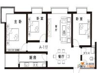 桃溪河畔公园里3室2厅1卫100㎡户型图