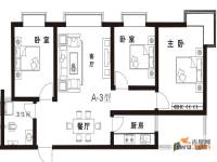 桃溪河畔公园里3室2厅1卫93.5㎡户型图