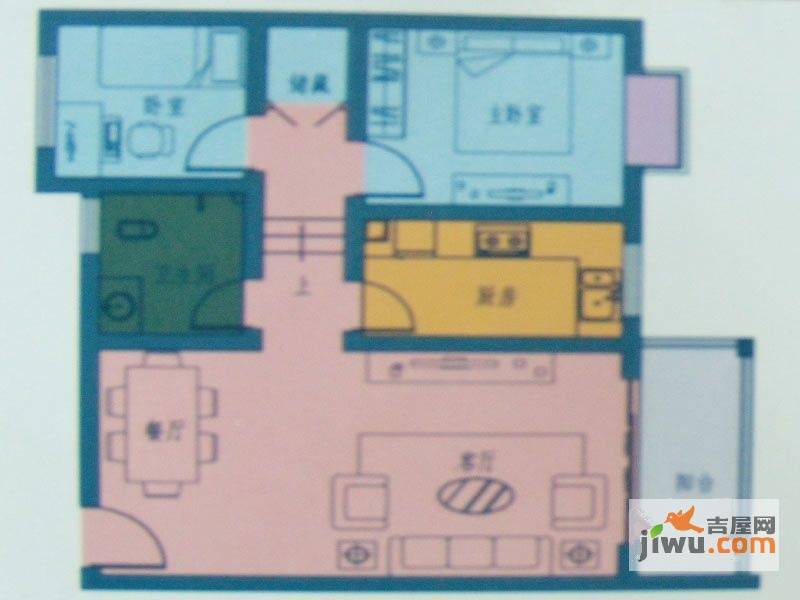 沙湾公寓2室2厅1卫户型图