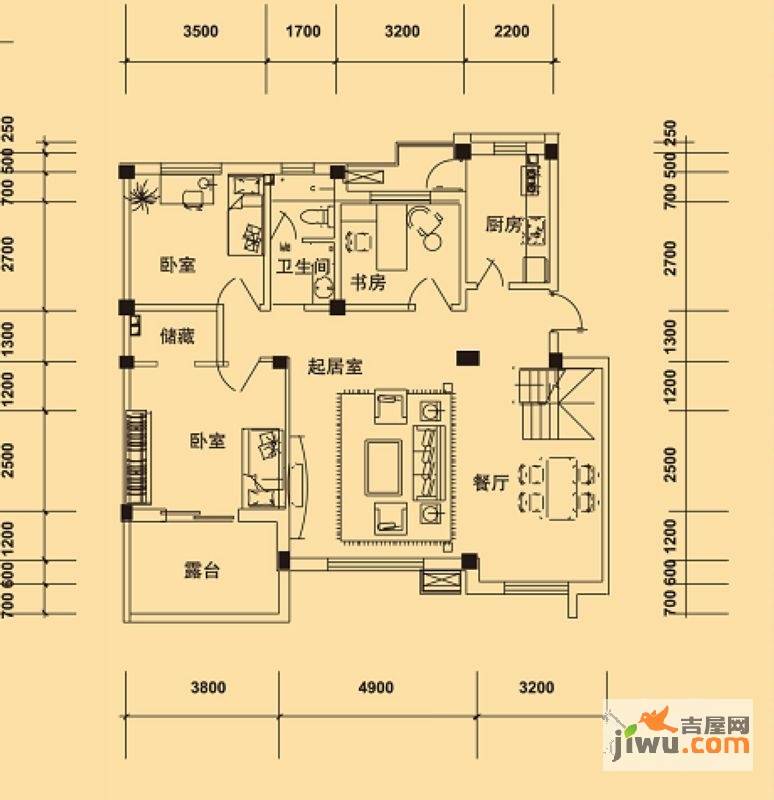 典逸心洲4室1厅2卫139㎡户型图