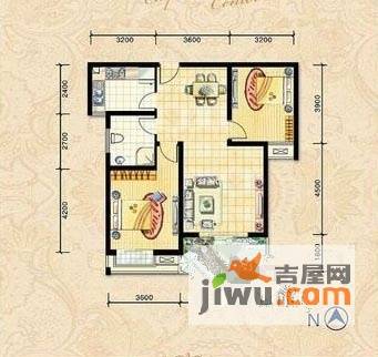 跑马山庄3室2厅1卫106㎡户型图