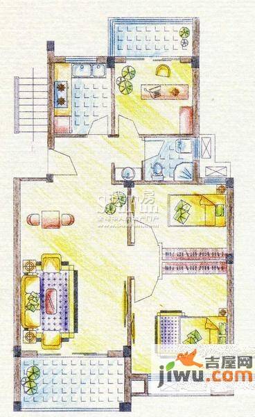 圣地雅格3室2厅1卫101㎡户型图