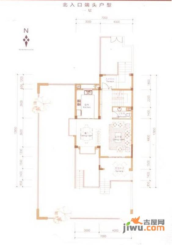 万科红郡1室2厅1卫189㎡户型图