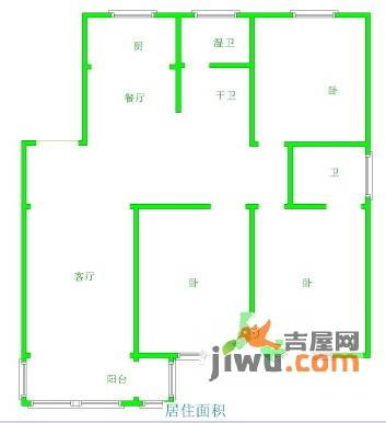 美林湾五区2室2厅1卫户型图