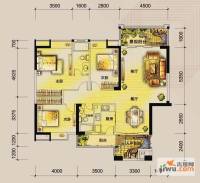 东湖天下3室2厅2卫126.4㎡户型图