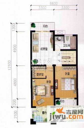 秀水山庄2室1厅1卫225.4㎡户型图