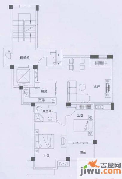 尚品馨苑2室2厅1卫91㎡户型图