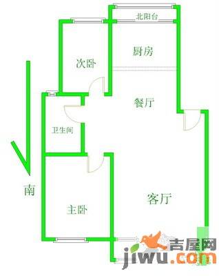 金王府2室2厅2卫124㎡户型图