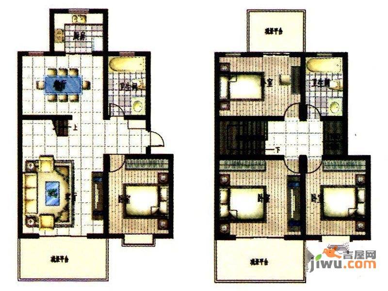 申城名贵苑4室2厅2卫217.1㎡户型图