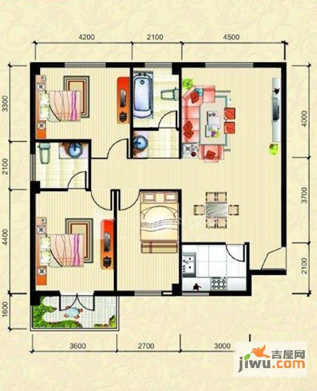 襄阳花园·福邸普通住宅113.3㎡户型图