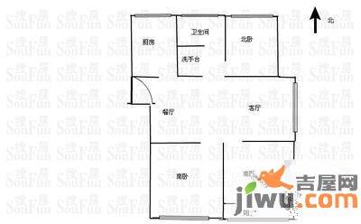 北国之春悠然苑3室2厅1卫105㎡户型图