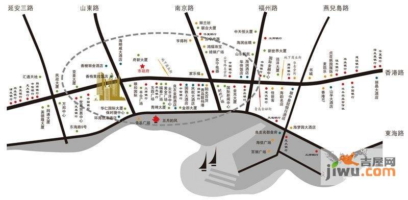 中铁青岛中心大厦位置交通图图片