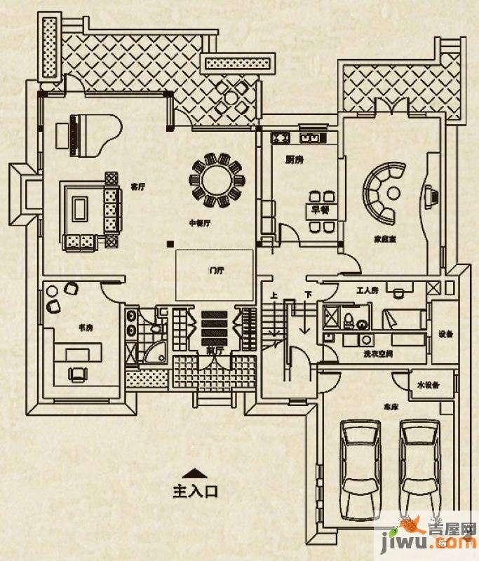 观澜墅2室3厅2卫262.1㎡户型图