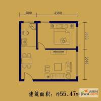 都市阳光壹公馆1室1厅1卫55.5㎡户型图