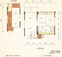 泓基城品3室2厅2卫93.1㎡户型图