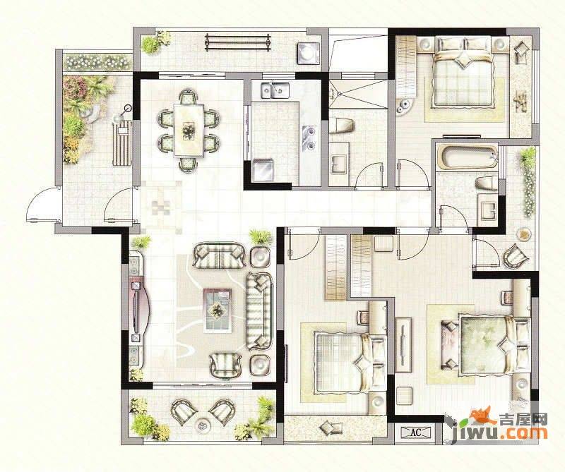 友好公馆普通住宅133㎡户型图