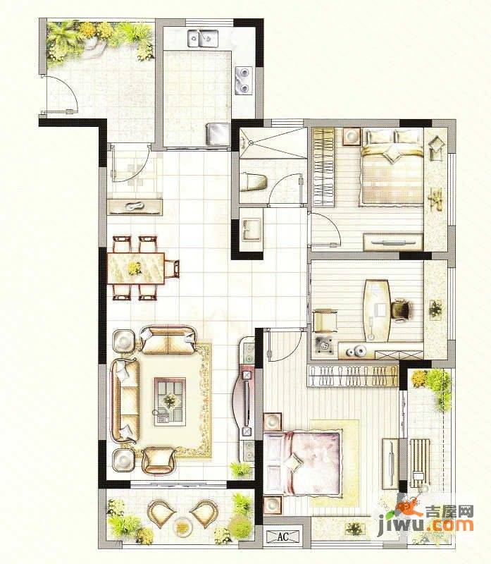 友好公馆普通住宅133㎡户型图