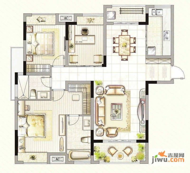 友好公馆普通住宅133㎡户型图