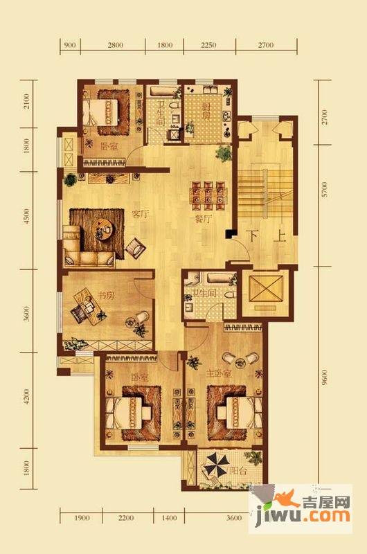 明山桃源4室2厅2卫145㎡户型图