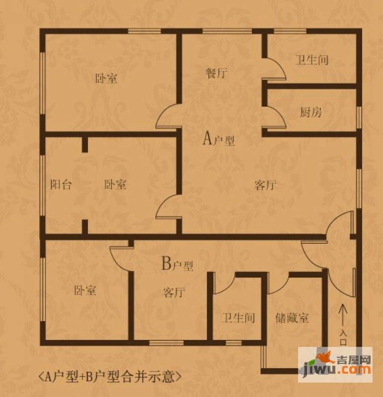 沛县帝都大厦3室3厅2卫142㎡户型图