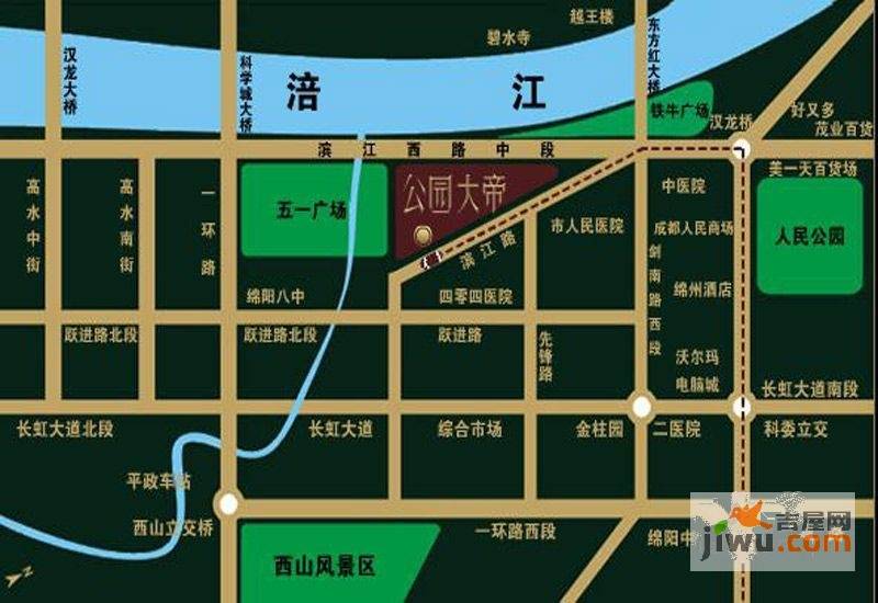 凯信水韵滨江二期公园大帝位置交通图2