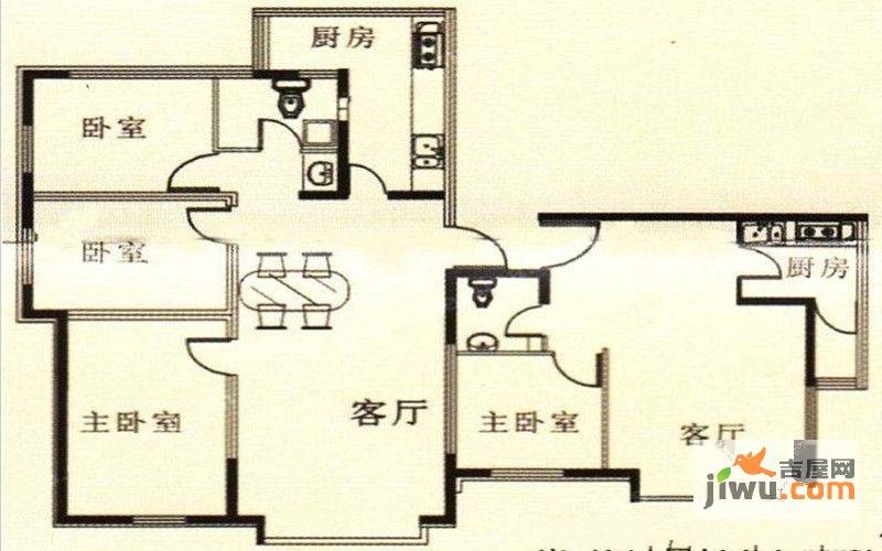 朗润天诚4室2厅2卫171.5㎡户型图