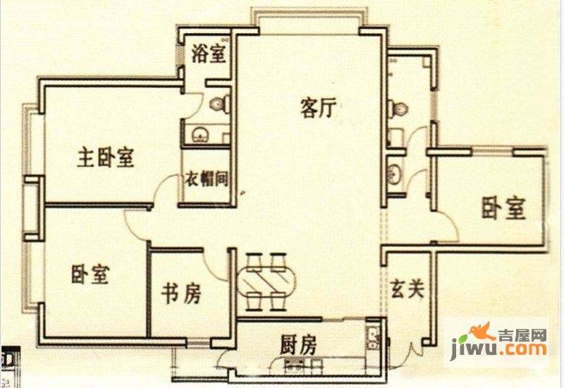 朗润天诚4室2厅2卫171.5㎡户型图