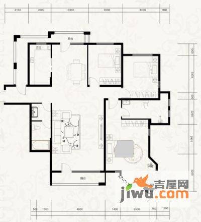 格林威治城3室2厅2卫174㎡户型图