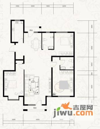 格林威治城3室2厅2卫143㎡户型图