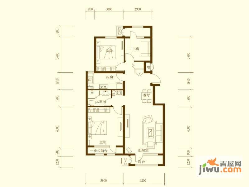 赵都华府普通住宅116.5㎡户型图