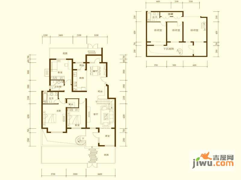 赵都华府普通住宅220.1㎡户型图