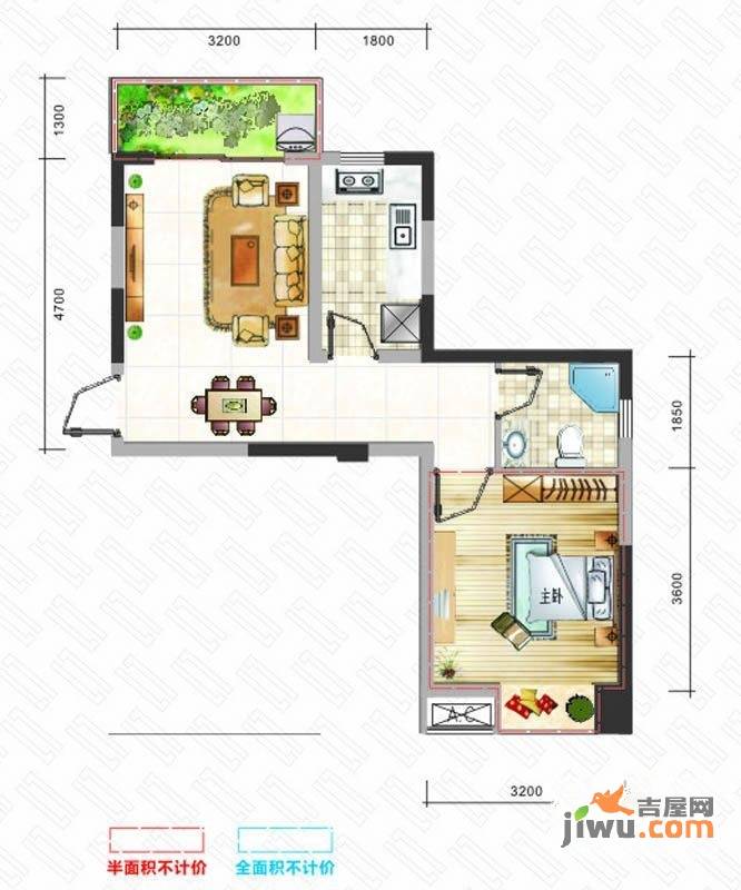 嘉州新城·海泊蓝湾31室2厅1卫48㎡户型图