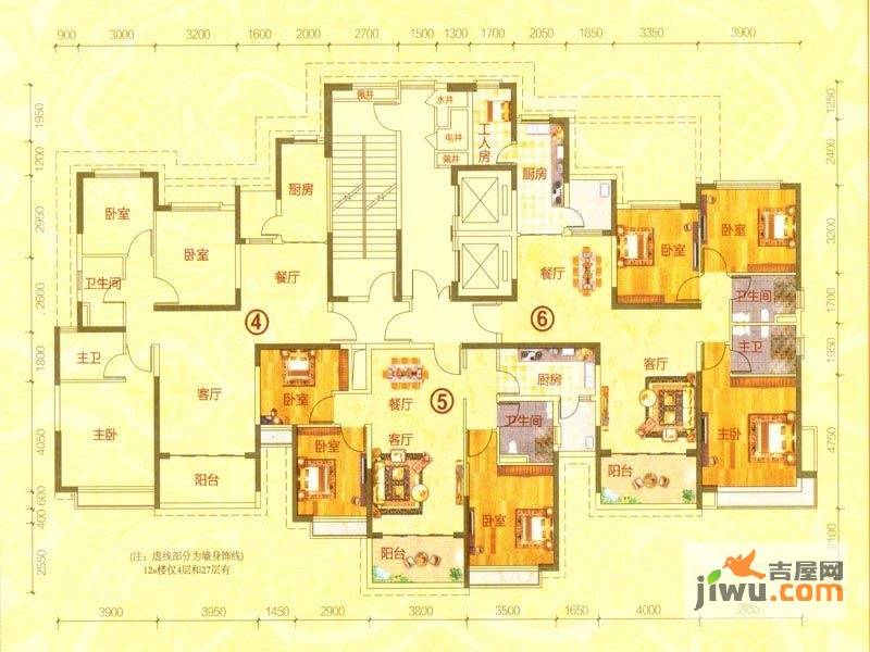 岳阳·恒大名都3室2厅2卫142㎡户型图