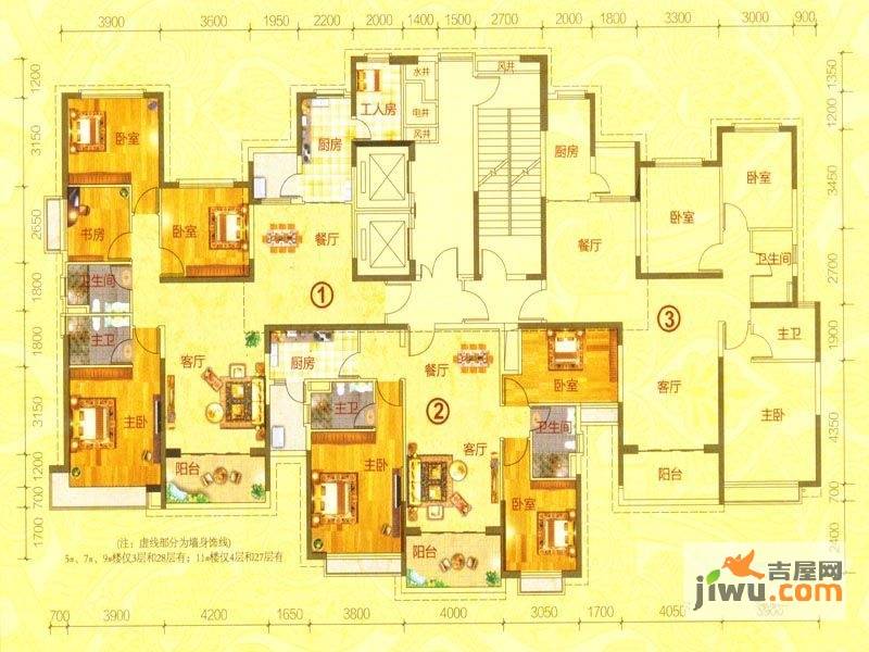 岳阳·恒大名都4室2厅2卫165㎡户型图